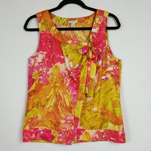 J Crew Impressionist Yellow Floral Silk Cami Top